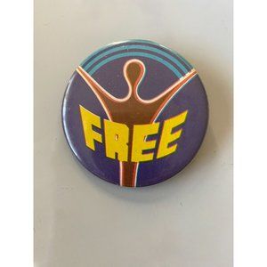 Vintage 1980s FREE figure  Pinback Button Pin